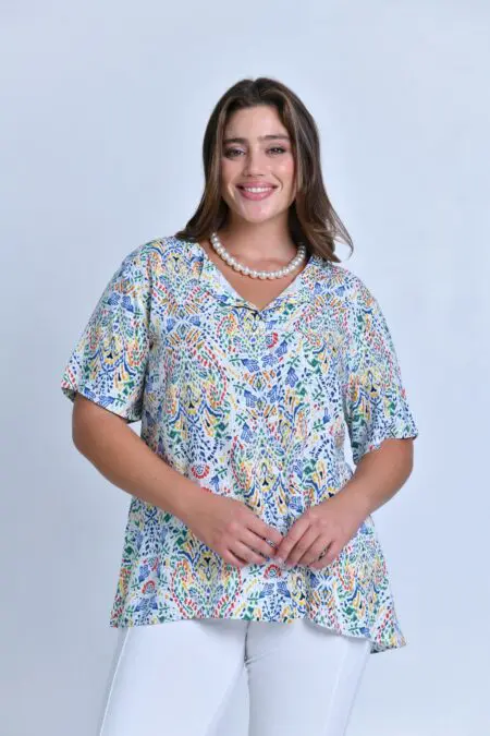 מילי - חולצת אריג פרינט ש