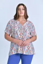 ⁦מילי - חולצת אריג פרינט ש⁩ – תמונה ⁦2⁩