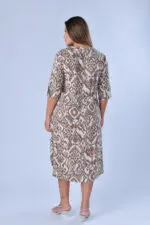 ⁦מיקונוס - שמלת אריג איבקו⁩ – תמונה ⁦3⁩
