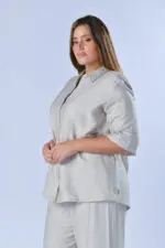 ⁦סאן - חולצת אריג זיפר לסט⁩ – תמונה ⁦4⁩