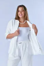 ⁦סאן - חולצת אריג זיפר לסט⁩ – תמונה ⁦2⁩