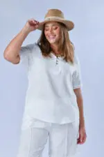 ⁦רובי - חולצת אריג פשתן סט⁩ – תמונה ⁦3⁩