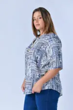 ⁦לין - חולצת אריג שרוך אי⁩ – תמונה ⁦8⁩