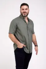 ⁦רון - חולצת פשתן קצר⁩ – תמונה ⁦3⁩