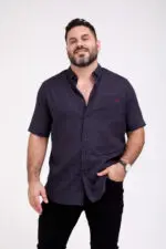 ⁦רון - חולצת פשתן קצר⁩ – תמונה ⁦5⁩