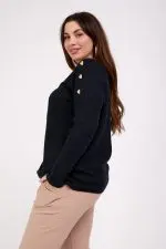 ⁦שבות - סריג וי לב רקום⁩ – תמונה ⁦7⁩