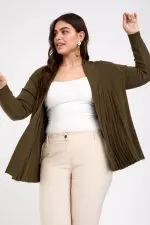 ⁦דנה - קרדיגן סריג פליסה⁩ – תמונה ⁦4⁩