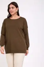 ⁦שיה - טוניקת סריג כפתורים⁩ – תמונה ⁦4⁩