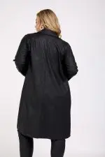 ⁦טרנצ' - מעיל ארוך דמוי עו⁩ – תמונה ⁦7⁩