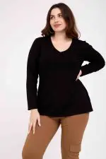 ⁦מרסלה - חולצת וי ארוכה⁩ – תמונה ⁦2⁩