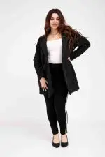 ⁦נעה - מעיל צמר סרוג ז'קרא⁩ – תמונה ⁦4⁩