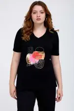 ⁦nora - טי וי קצר פרינט⁩ – תמונה ⁦2⁩