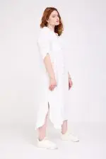 ⁦מיה - שמלת אריג כפתורים⁩ – תמונה ⁦16⁩