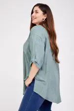 ⁦הדס - טוניקת גינס מכופתרת⁩ – תמונה ⁦7⁩