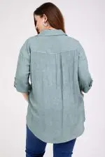 ⁦הדס - טוניקת גינס מכופתרת⁩ – תמונה ⁦5⁩