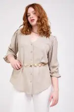 ⁦גליטר - חולצת אריג כיווצי⁩ – תמונה ⁦5⁩