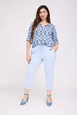 ⁦יאנה - מכנס סטרץ' פשתן גו⁩ – תמונה ⁦6⁩