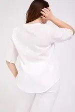 ⁦אגם - חולצת אריג שרוך⁩ – תמונה ⁦8⁩
