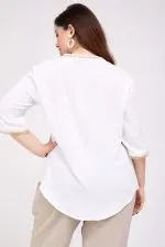 ⁦אדר - חולצת אריג תחרה שרו⁩ – תמונה ⁦4⁩