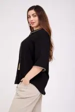 ⁦אדר - חולצת אריג תחרה שרו⁩ – תמונה ⁦6⁩