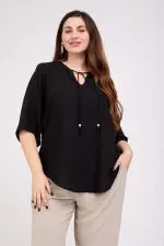 ⁦אגם - חולצת אריג שרוך⁩ – תמונה ⁦11⁩