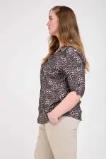 ⁦אבישג - חולצת אריג מנומרת⁩ – תמונה ⁦4⁩