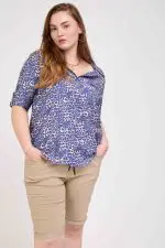 ⁦אבישג - חולצת אריג מנומרת⁩ – תמונה ⁦2⁩