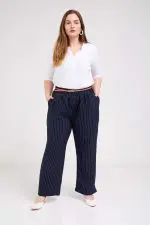 ⁦לונדי - מכנס פשתן רחב פס⁩ – תמונה ⁦10⁩