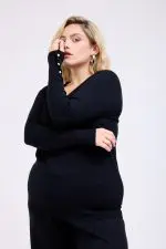 ⁦ELLE - סריג כפתרה בשרוול⁩ – תמונה ⁦5⁩