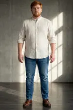 ⁦טוני - חולצת פשתן ארוך⁩ – תמונה ⁦3⁩