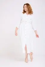 ⁦נעמי - שמלת בי כפתרה זהב⁩ – תמונה ⁦2⁩
