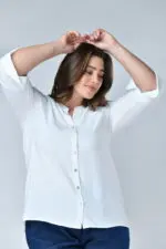 ⁦הודיה - חולצת אריג אוברסי⁩ – תמונה ⁦5⁩