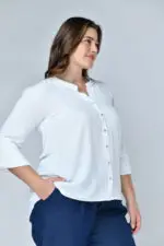 ⁦הודיה - חולצת אריג אוברסי⁩ – תמונה ⁦4⁩