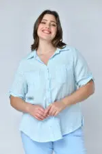 ⁦ג'ודי - חולצת פשתן כיסים⁩ – תמונה ⁦15⁩