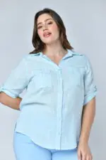 ⁦ג'ודי - חולצת פשתן כיסים⁩ – תמונה ⁦14⁩