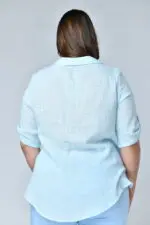 ⁦ג'ודי - חולצת פשתן כיסים⁩ – תמונה ⁦16⁩