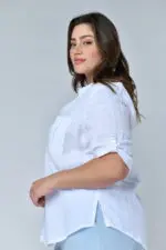 ⁦ג'ודי - חולצת פשתן כיסים⁩ – תמונה ⁦4⁩