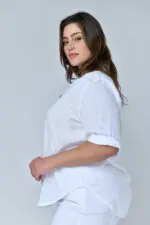 ⁦emma - טופ פשתן כפתור⁩ – תמונה ⁦8⁩