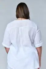 ⁦emma - טופ פשתן כפתור⁩ – תמונה ⁦9⁩