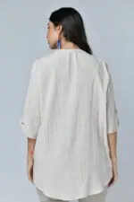 ⁦סיינה - חולצת פשתן כפתרה⁩ – תמונה ⁦8⁩
