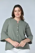 ⁦הודיה - חולצת אריג אוברסי⁩ – תמונה ⁦11⁩