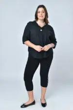 ⁦emma - טופ פשתן כפתור⁩ – תמונה ⁦13⁩
