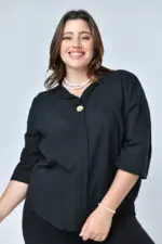 ⁦emma - טופ פשתן כפתור⁩ – תמונה ⁦11⁩