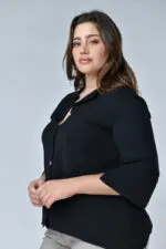 ⁦הודיה - חולצת אריג אוברסי⁩ – תמונה ⁦9⁩