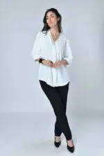 ⁦אידית - חולצת שיפון סרט פ⁩ – תמונה ⁦5⁩