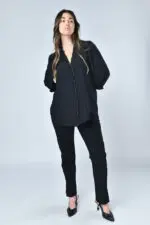 ⁦אידית - חולצת שיפון סרט פ⁩ – תמונה ⁦8⁩