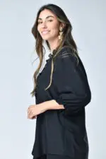 ⁦אידית - חולצת שיפון סרט פ⁩ – תמונה ⁦6⁩