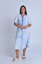 מולייר - שמלת אריג כפתרה נייבי