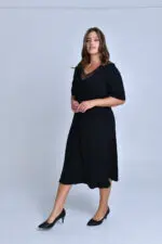 ⁦אפרת - שמלה וי תחרה⁩ – תמונה ⁦4⁩