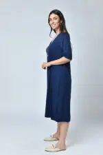 ⁦מלודי - שמלה גומיות חלקה⁩ – תמונה ⁦4⁩